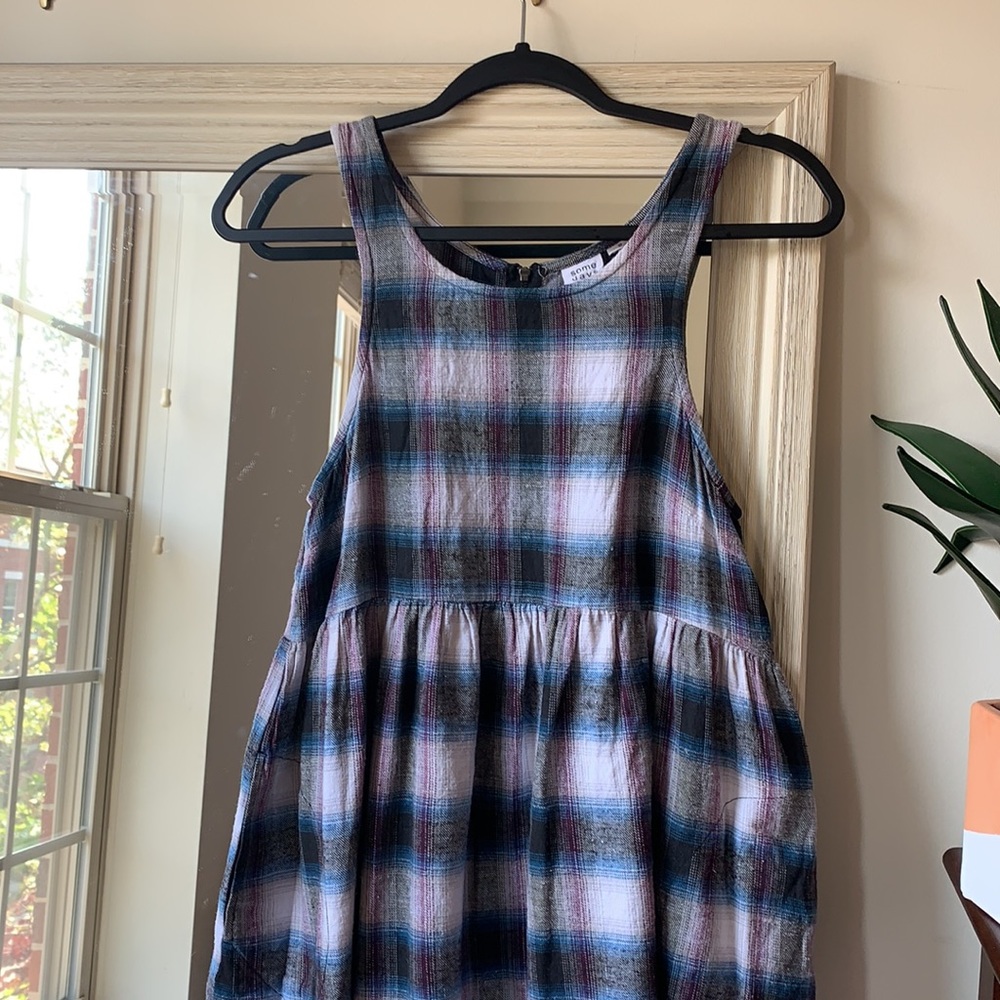 SOMEDAYS LOVIN purple & blue plaid dress (small) ✨ - Picture 3 of 4